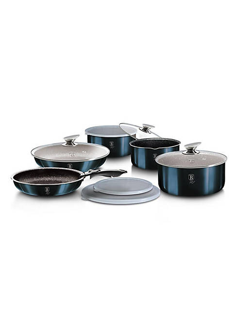 12-Pieces Cookware Set w/ Ergonomic Handle Aquamarine Collection