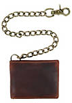Mens RFID Vintage Leather Bifold Chain Wallet