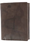 Mens American Bison Leather RFID Trifold Wallet