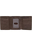 Mens American Bison Leather RFID Trifold Wallet