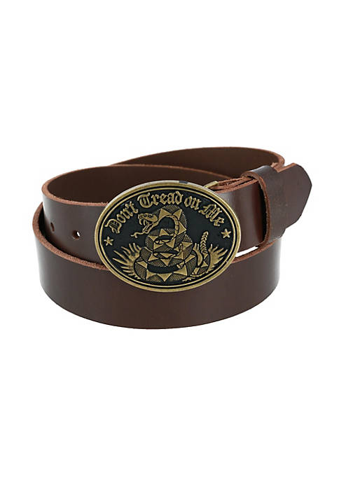 Mens Bridle Belt with Dont Tread on Me Buckle (2 Buckle Set)