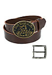 Mens Bridle Belt with Dont Tread on Me Buckle (2 Buckle Set)