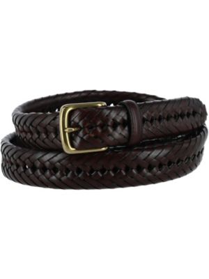 Men's Big & Tall Comfort Stretch Leather Braided Belt by Danbury