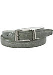 Leather Croc Print Dress Belt with Clamp On Buckle