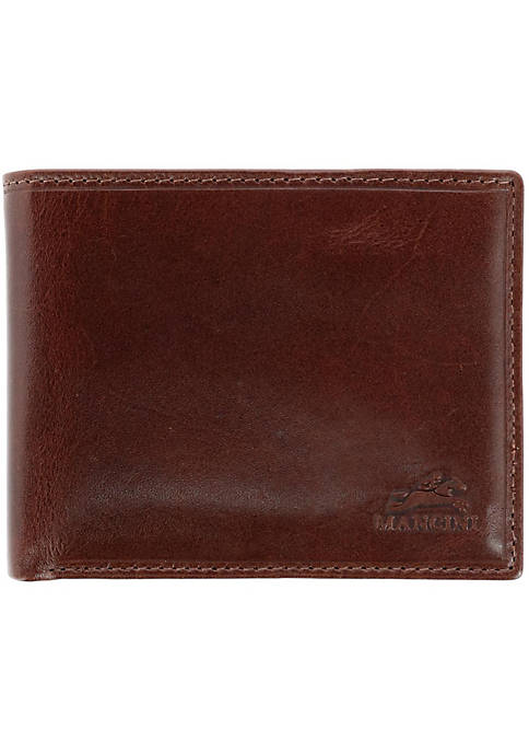 Mancini Mens Leather Bifold Wallet with Coin Pocket