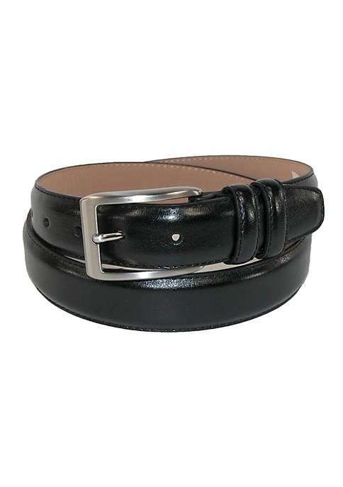 Dockers Mens Leather Belt with Double Loop Keeper