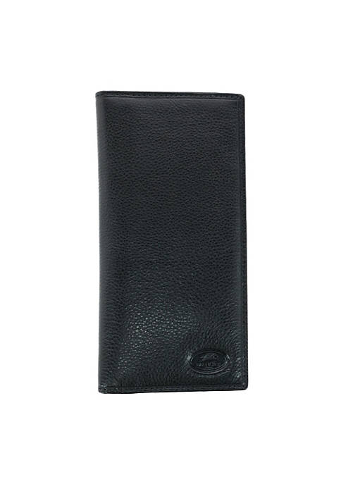 Mancini Mens Leather Checkbook Pocket Secretary Wallet