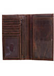 Hunter Leather Distressed Checkbook Cover Wallet