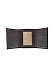 Mens Leather RFID Protected Trifold Wallet