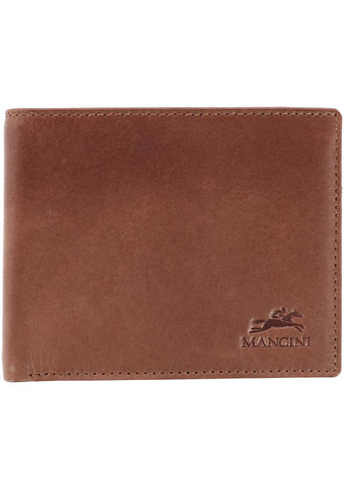 Mancini Mens Leather Bellagio RFID Bifold Wallet with
