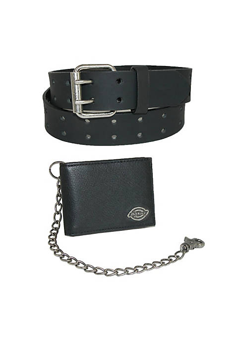 Dickies Mens Leather Chain Wallet and Two Hole