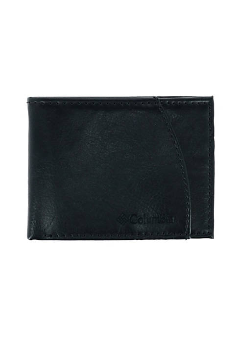 Columbia Mens Leather RFID Bifold Wallet with Exterior