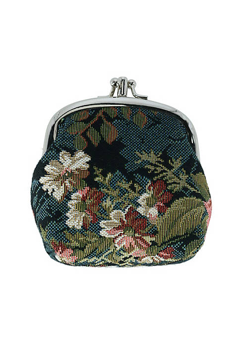 CTM Womens Floral Print Tapestry Coin Purse Wallet