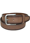 Mens Burnished Leather Bridle Belt with Removable Buckle