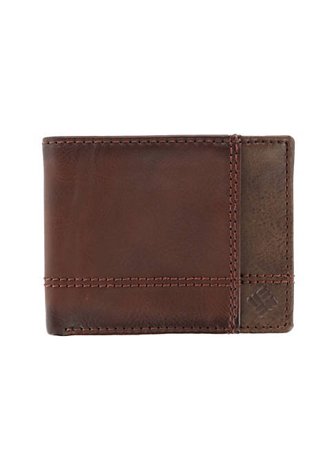 Columbia Mens Leather RFID Slim Bifold Wallet with