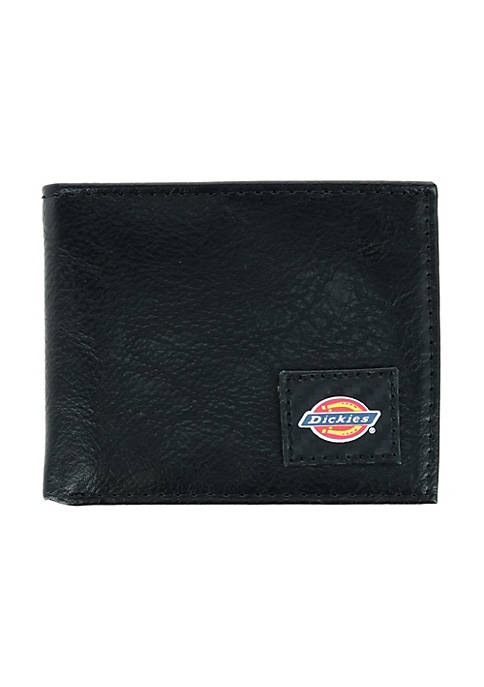 Dickies Mens Leather Bifold Wallet with Front Decal