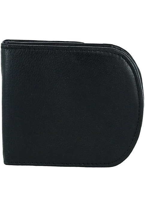 CTM Mens Leather Front Pocket C-Fold Taxi Wallet