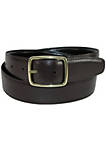 Mens Reversible Leather Belt with Gold Center Bar Buckle