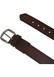 Mens Leather Bridle Belt with Hidden Stretch Elastic