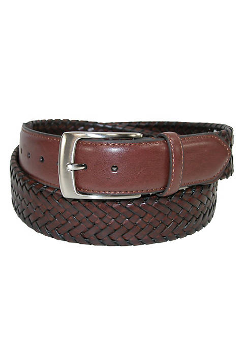 Danbury Mens Comfort Stretch Leather Braided Belt
