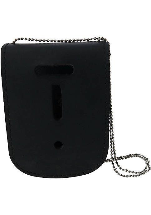 CTM Leather Curved Rectangle Badge Holder Wallet with