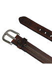 Mens Contrast Center Stitch Belt with Removable Buckle