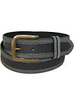 Mens Two Tone Bridle Belt with Removable Buckle
