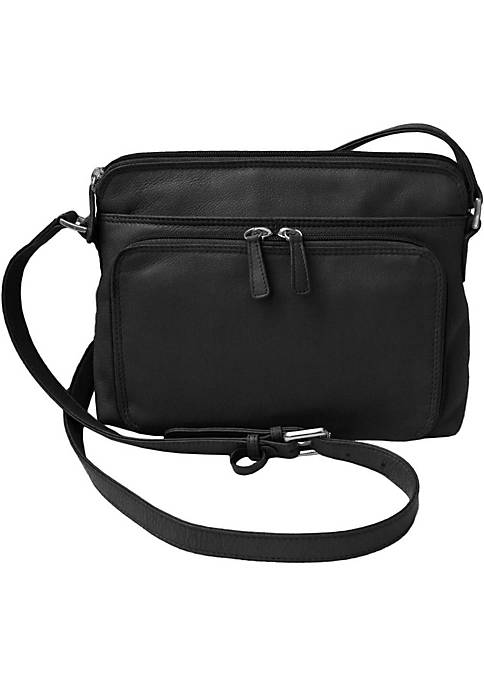 CTM Womens Leather Shoulder Bag Purse with Side