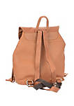 Womens Leather Backpack with Buckle Flap and Fringe
