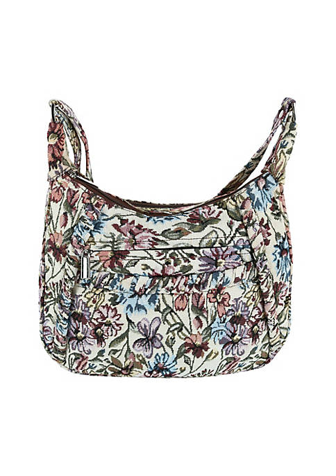 Magnifique Daisy Floral Tapestry Shoulder Handbag with Adjustable