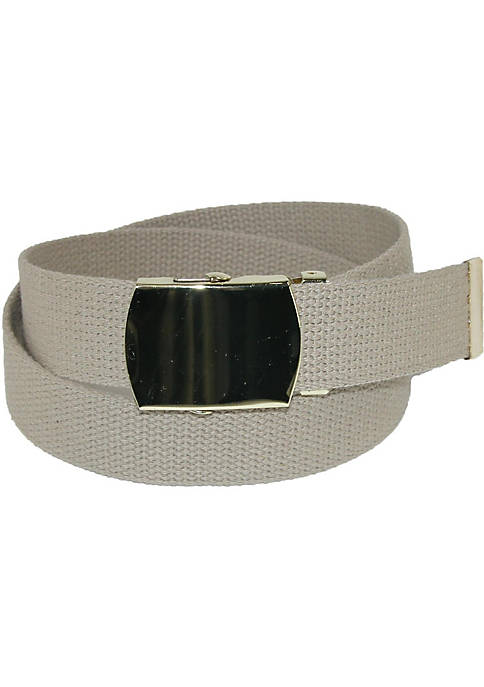 CTM Kids Cotton Adjustable Belt with Brass Military