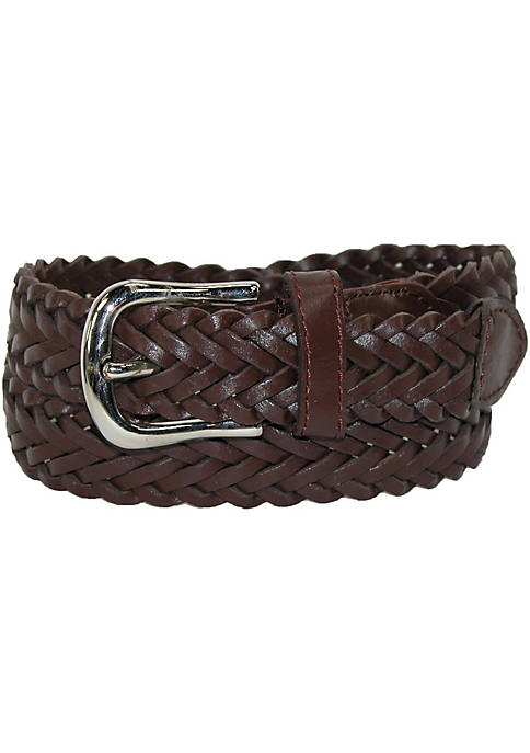 CTM Boys Leather Braided Dress Belt (Pack of