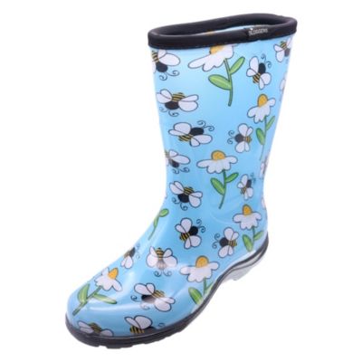 Sloggers Women's Bumble Bee And Flower Print Rain And Garden Boots