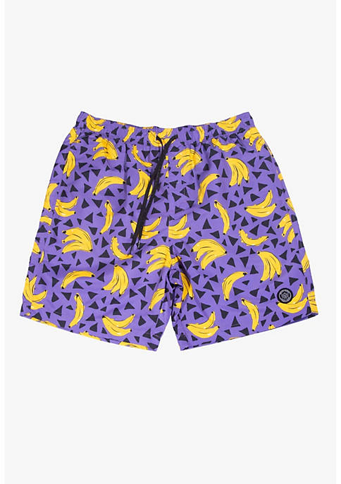 Brooklyn Cloth Purple Crazy Banana 7&quot; Swim Shorts