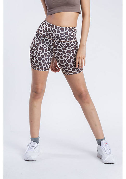 Brooklyn Cloth Womens 5&quot; Inseam Leopard Bike Shorts