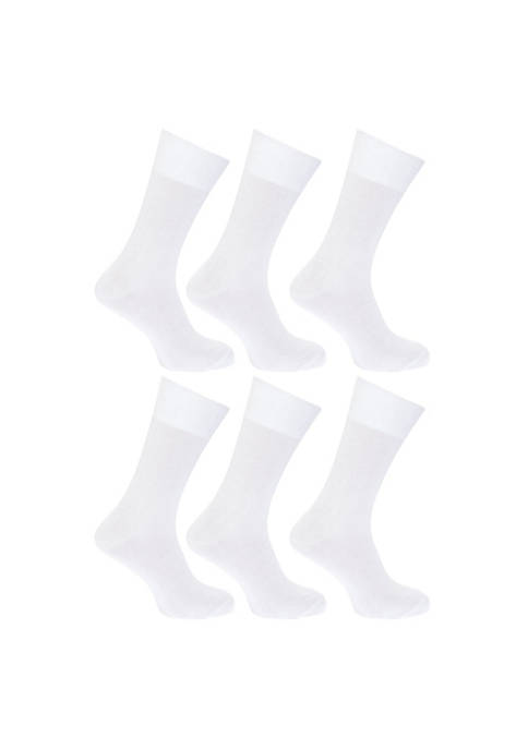 Floso Plain 100% Cotton Socks (Pack Of 6)