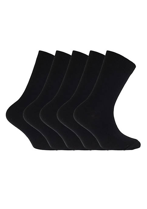 FLOSO Childrens Plain Everyday Socks (Pack Of 5)