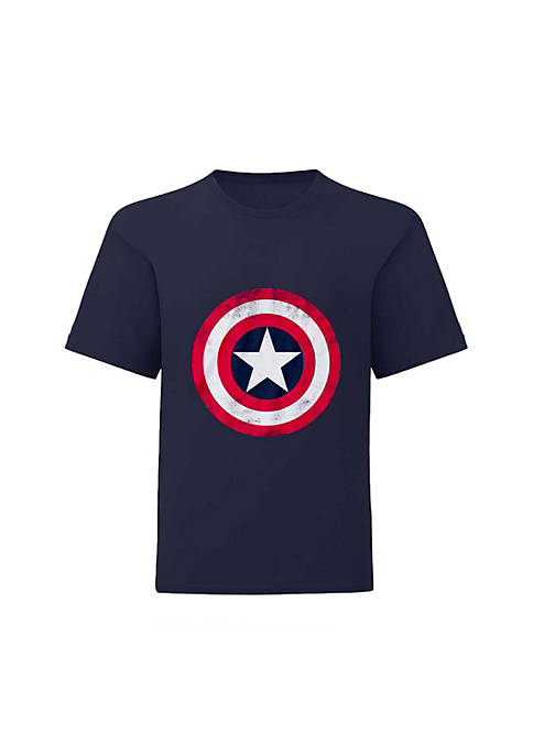 Captain America Boys Distressed Shield T-Shirt