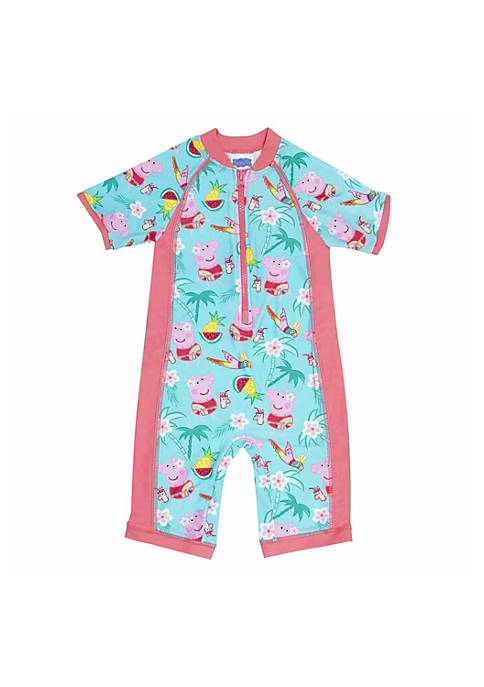 Peppa Pig Girls Tropical One Piece Swimsuit