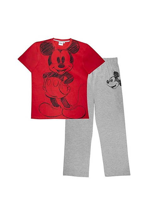 Disney Mens Mickey Mouse Sketch Pajama Set