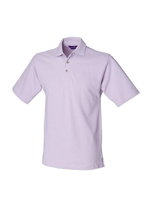 Henbury Mens Classic Plain Polo Shirt With Stand