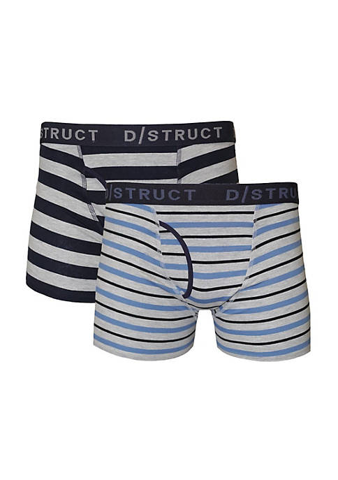 Dstruct Stylewise Mens Stripe Boxer Shorts (Pack of