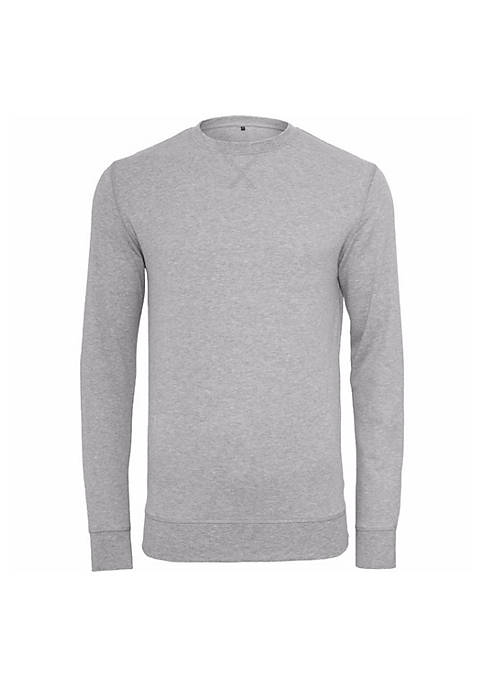 Build Your Brand Mens Plain Light Crewneck Sweater