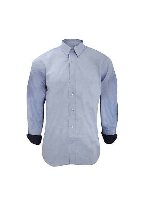 Kustom Kit Mens Long Sleeve Contrast Premium Oxford