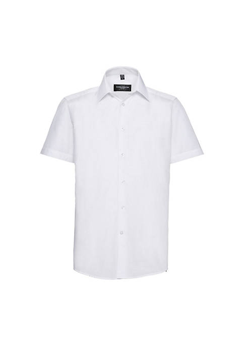 Russell Collection Mens Short Sleeve Poly-Cotton Easy Care