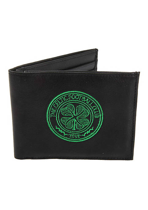 Celtic FC Mens Official Leather Wallet With Embroidered