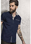Mens Colvin Short Sleeve Shirt With Contrast Check Detail