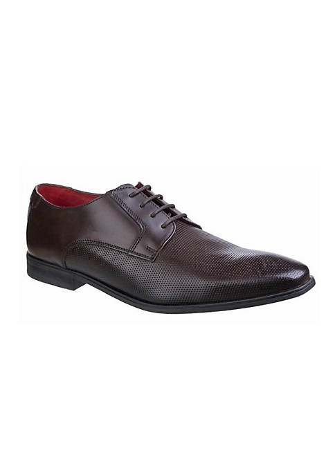 Base London Mens Charles Waxy Punched Derby Oxford