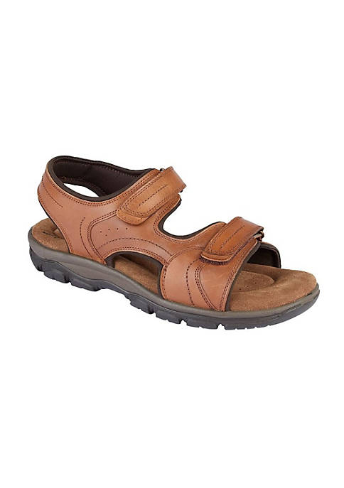 Mens Leather Twin Touch Fastening Sandal