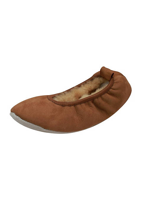 Eastern Counties Leather Sheepskin Lined Ballerina Slippers